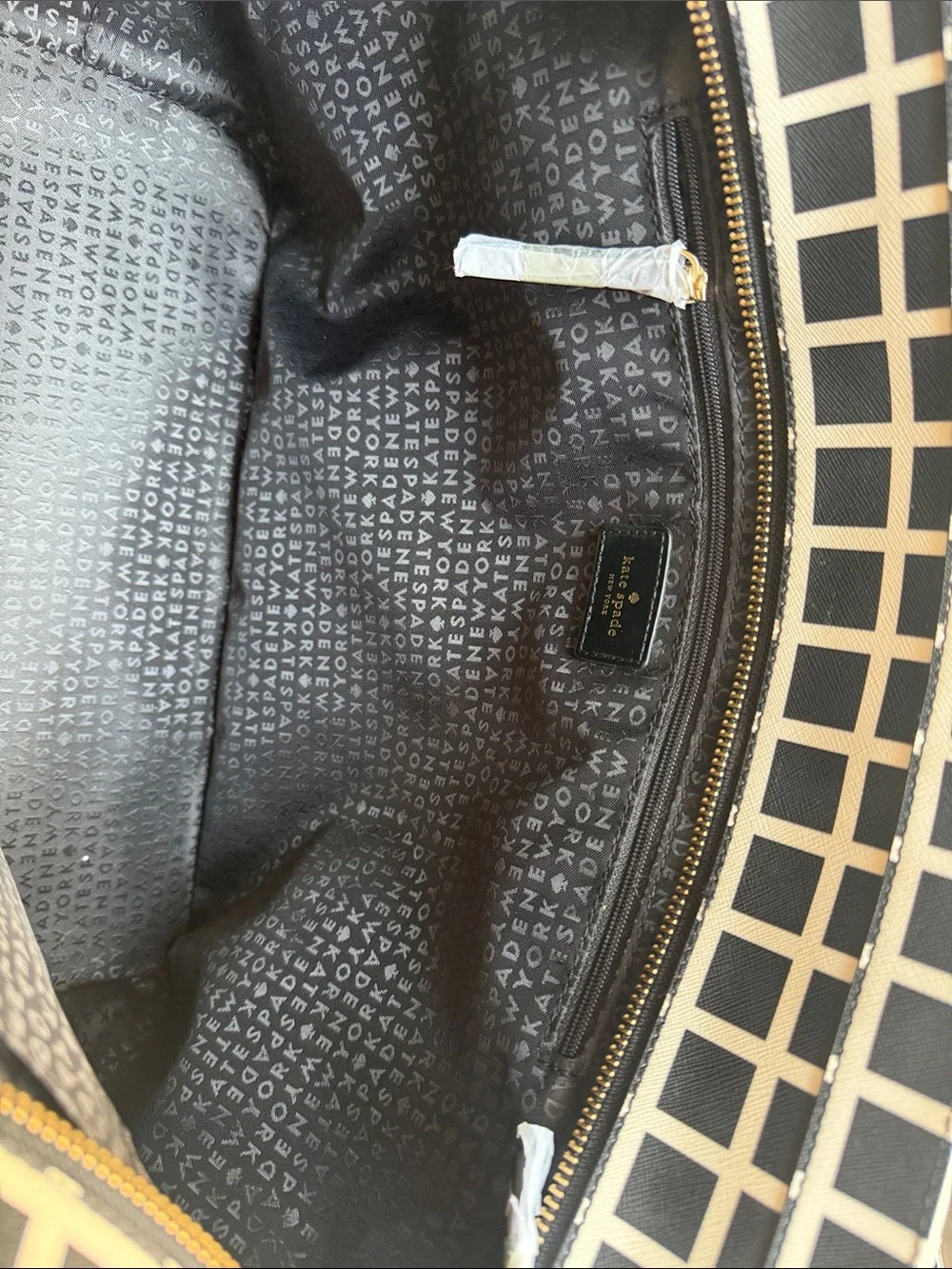 kate spade Black and White Grid Tote